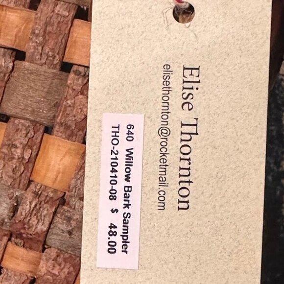 ARTIST Elise Thornton 6" Woven Willow Bark Basket - Created by Artist in WI NWT - Picture 14 of 15